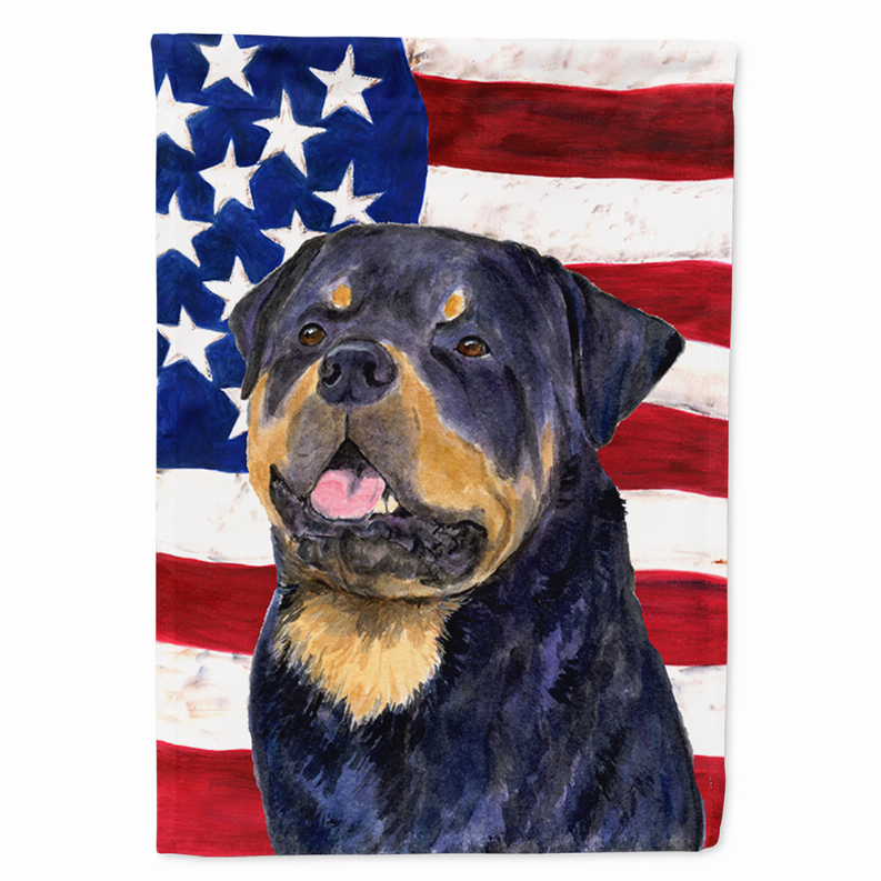 USA American Flag with Dog Flag Garden Size