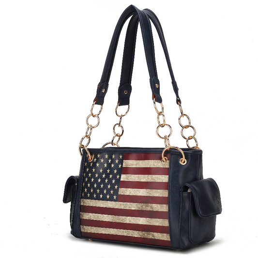 Alaina Vegan Leather Women's Flag Shoulder Bag