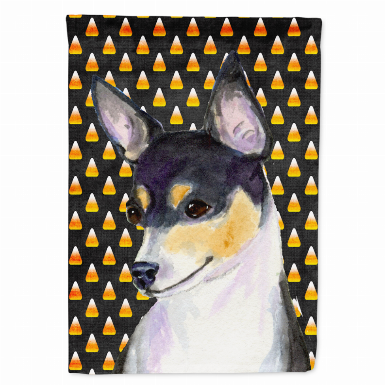 Candy Corn Halloween Dog Portrait Flag Garden Size