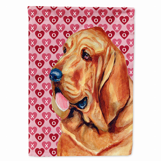 Hearts Love and Valentine's Day Dog Portrait Flag Garden Size