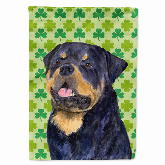 St. Patrick's Day Shamrock Dog Portrait Flag Garden Size