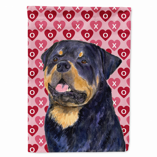 Hearts Love and Valentine's Day Dog Portrait Flag Garden Size