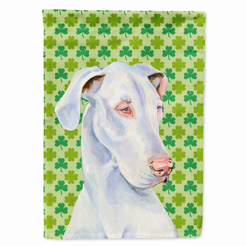 St. Patrick's Day Shamrock Dog Portrait Flag Garden Size