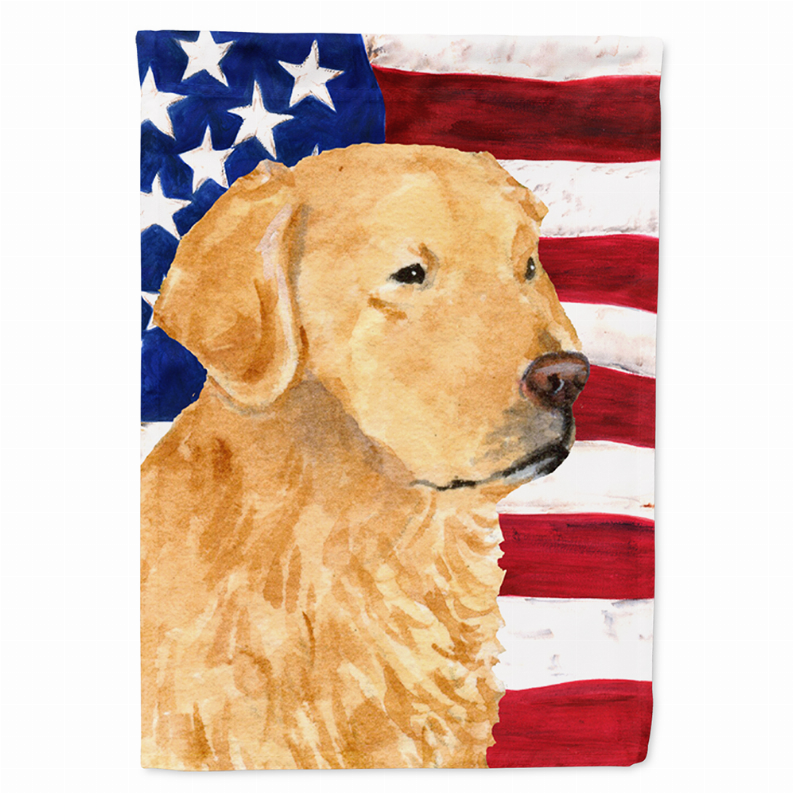 USA American Flag with Dog Flag Garden Size