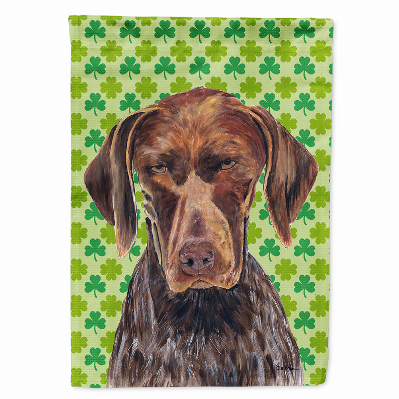 St. Patrick's Day Shamrock Dog Portrait Flag Garden Size