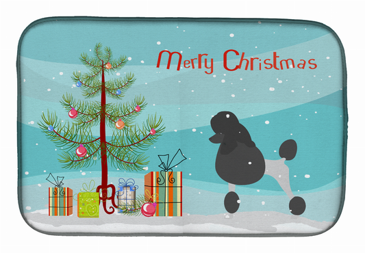 Christmas Tree and Dog on Dish Drying Mat