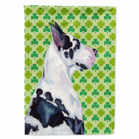 St. Patrick's Day Shamrock Dog Portrait Flag Garden Size