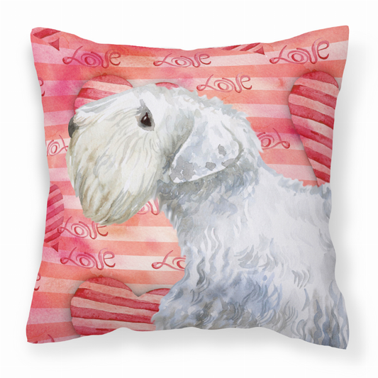 Dog With Love Stripes Fabric Decorative Pillow