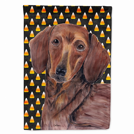 Candy Corn Halloween Dog Portrait Flag Garden Size