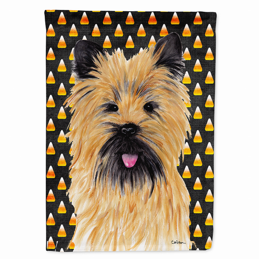 Candy Corn Halloween Dog Portrait Flag Garden Size