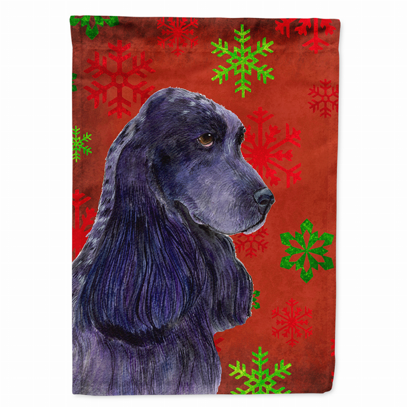 Red and Green Snowflakes Holiday Christmas Dog Flag Garden Size