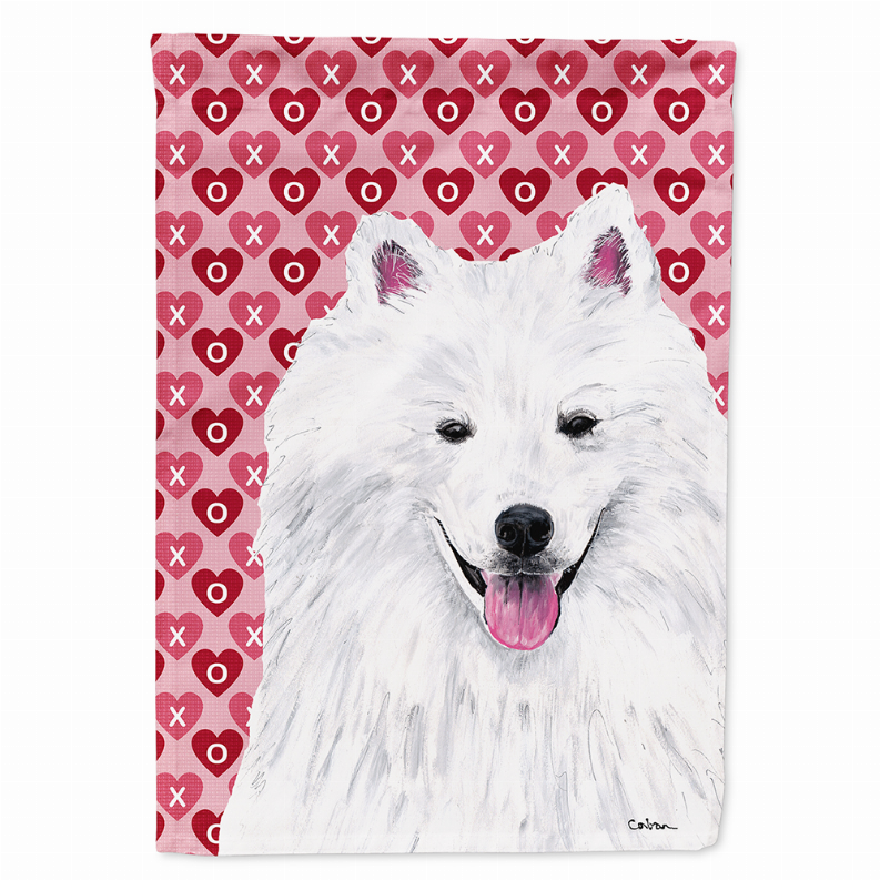 Hearts Love and Valentine's Day Dog Portrait Flag Garden Size