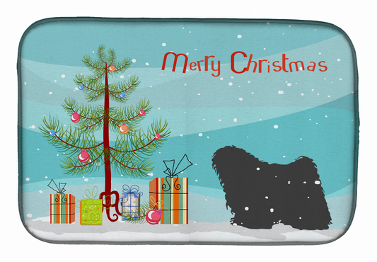 Christmas Tree and Dog on Dish Drying Mat