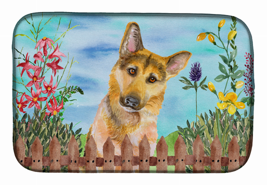 Spring Dog on Dish Drying Mat