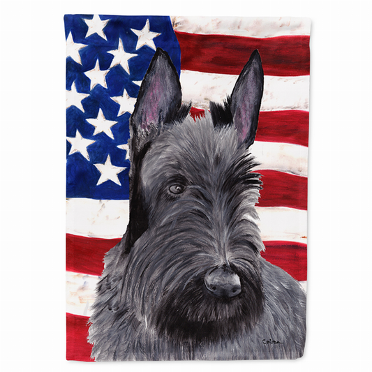 USA American Flag with Dog Flag Garden Size