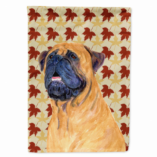 Fall Leaves with Dog Portrait Flag Garden Size