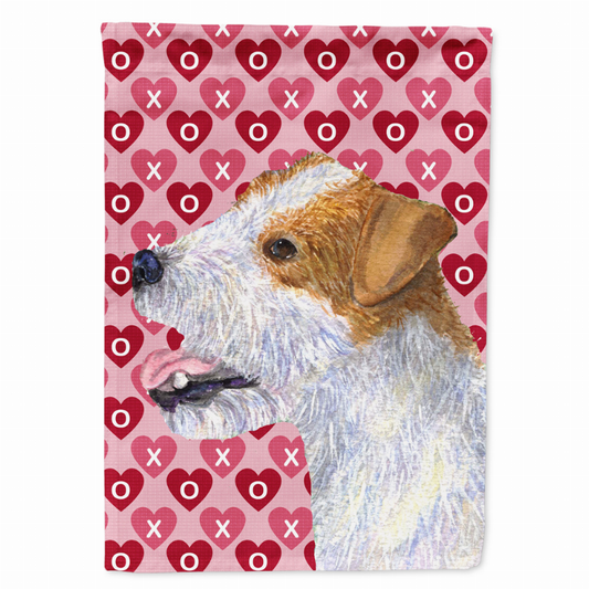 Hearts Love and Valentine's Day Dog Portrait Flag Garden Size