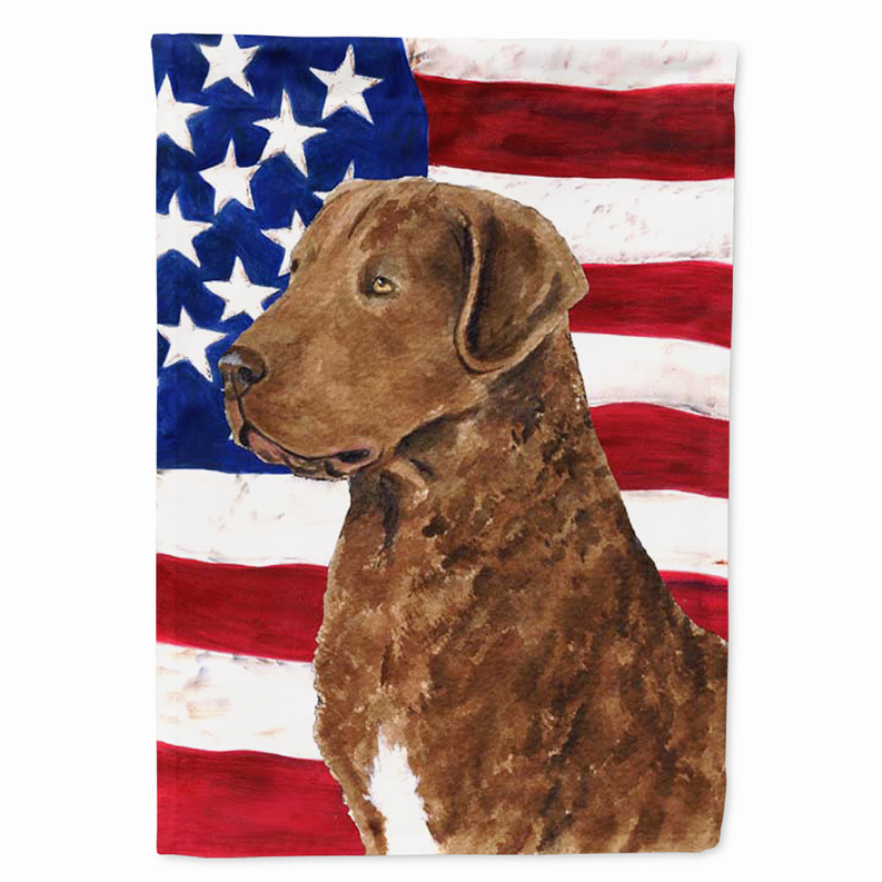 USA American Flag with Dog Flag Garden Size