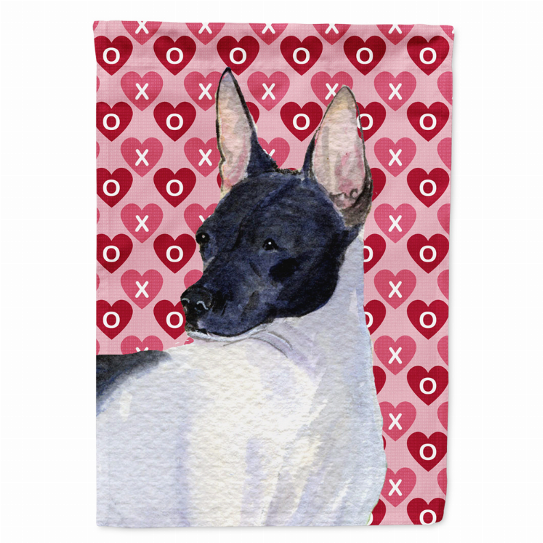 Hearts Love and Valentine's Day Dog Portrait Flag Garden Size