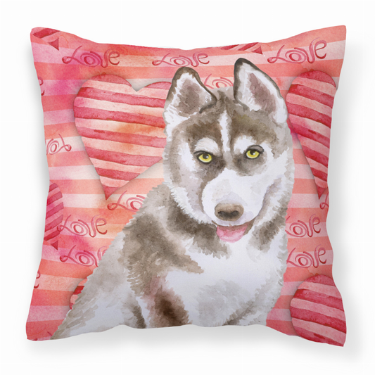 Dog With Love Stripes Fabric Decorative Pillow