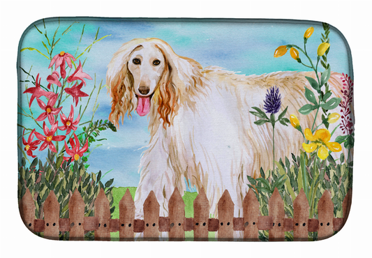 Spring Dog on Dish Drying Mat