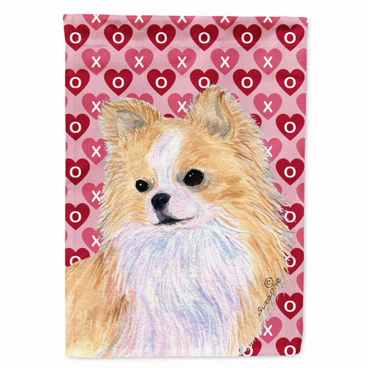 Hearts Love and Valentine's Day Dog Portrait Flag Garden Size