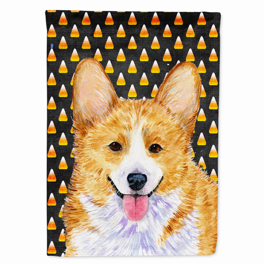 Candy Corn Halloween Dog Portrait Flag Garden Size