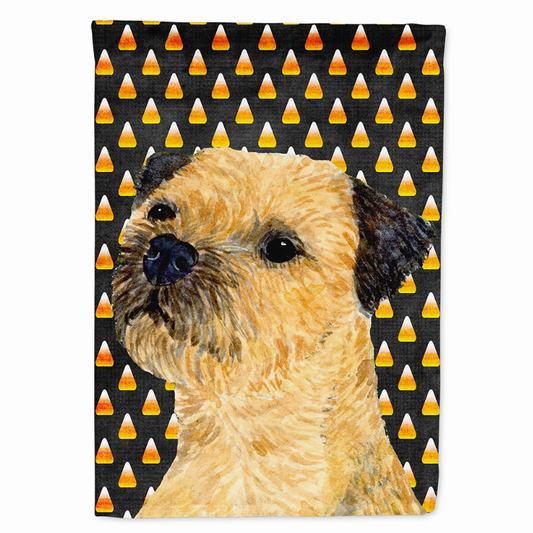 Candy Corn Halloween Dog Portrait Flag Garden Size