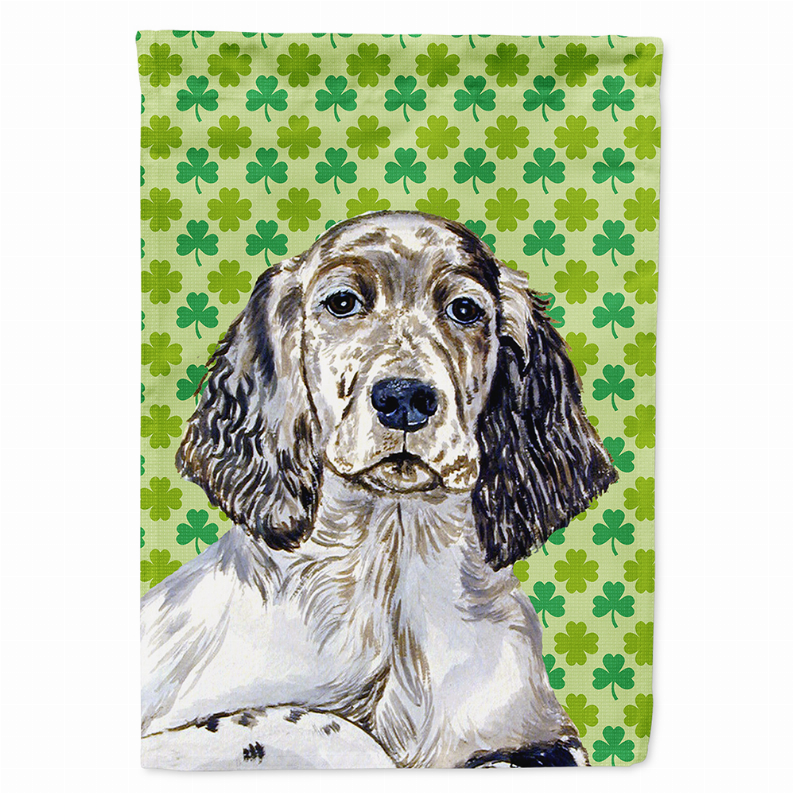 St. Patrick's Day Shamrock Dog Portrait Flag Garden Size