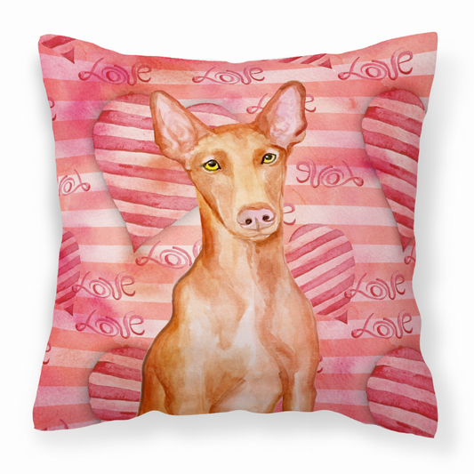 Dog With Love Stripes Fabric Decorative Pillow