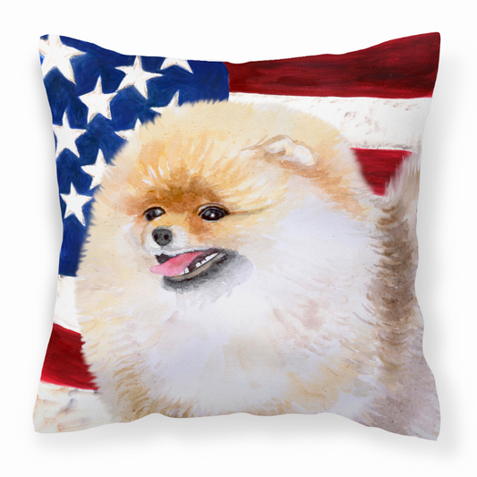 Patriotic With Dog Fabric Decorative Pillow