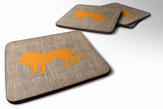 Burlap/Animals Foam Coaster