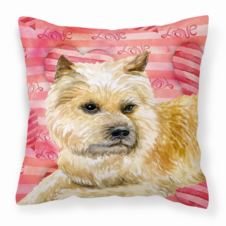 Dog With Love Stripes Fabric Decorative Pillow