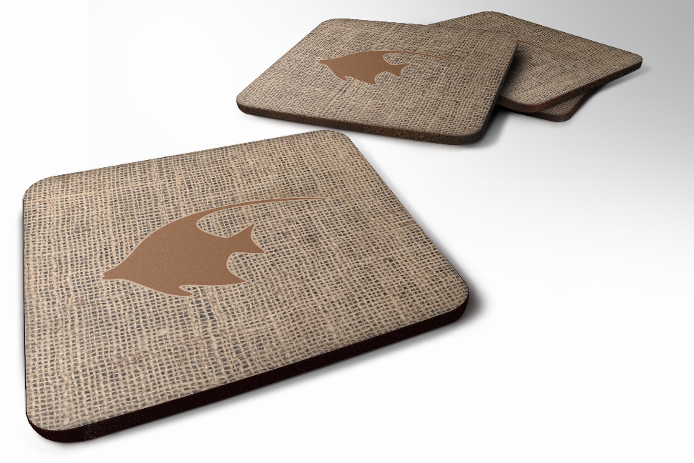 Burlap/Sealife Foam Coaster