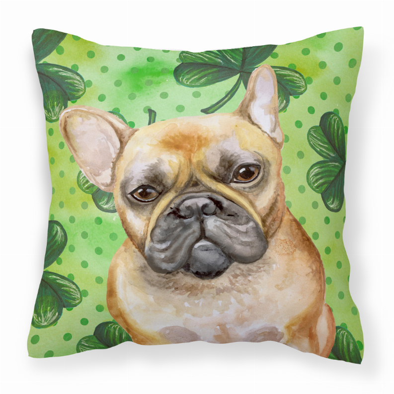 St Patrick's With Dog Fabric Decorative Pillow