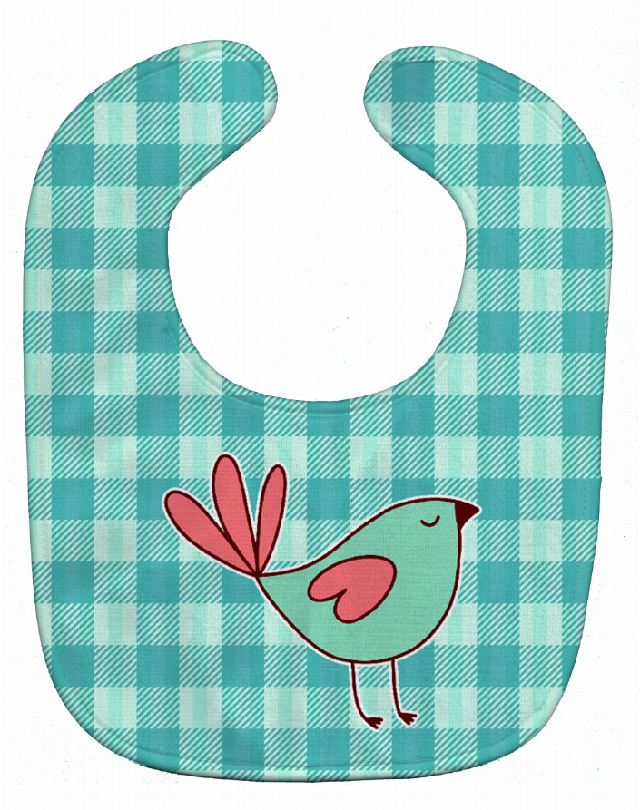 Bird on Plaid Baby Bib