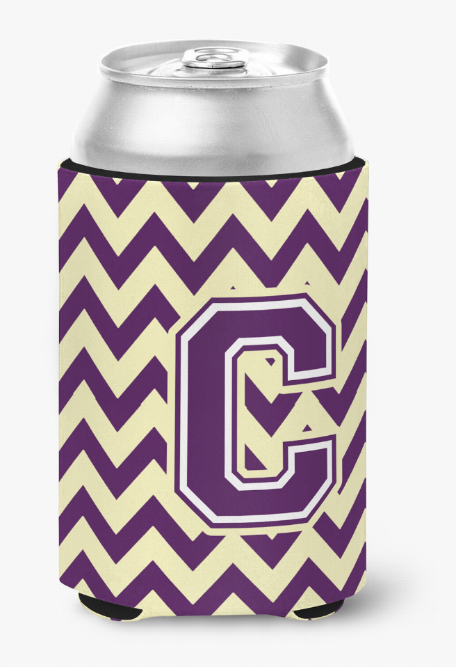 Monogram Letter Chevron Can or Bottle Hugger