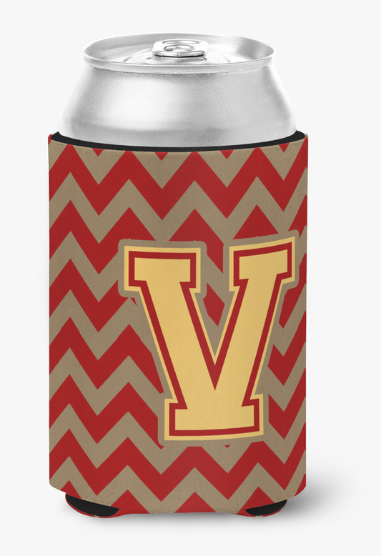 Monogram Letter Chevron Can or Bottle Hugger