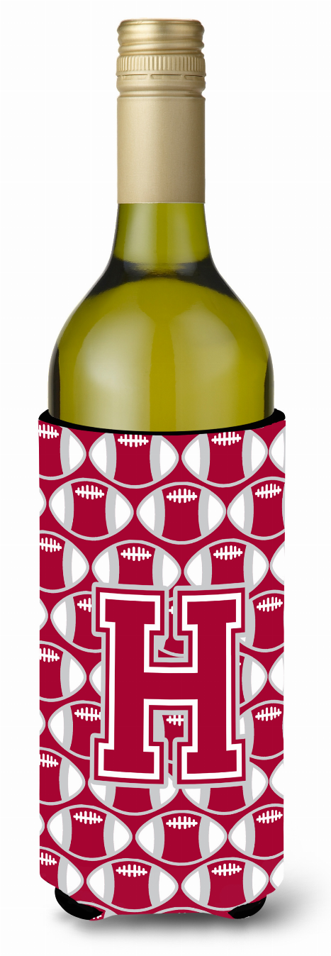 Monogram Letter Football Wine Bottle Hugger