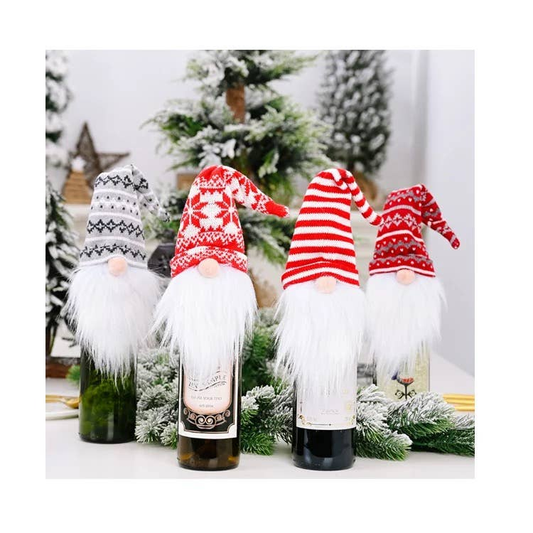 Holiday Gnome Wine Hat, Party Gift Decor