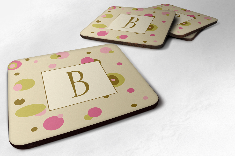 Letter Monogram - Foam Coaster Set of 4