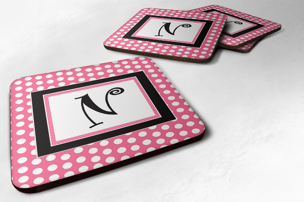 Letter Monogram - Foam Coaster Set of 4