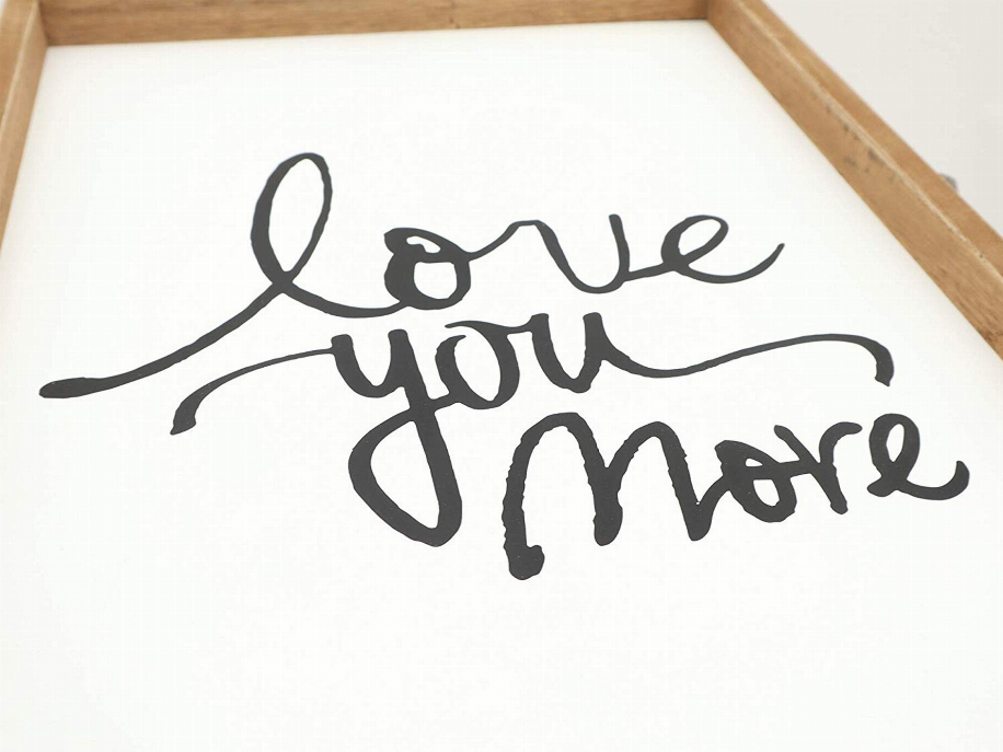 Love You More Framed Wood Sign Plaque|Rustic Wood- Wedding Gifts|Farmhouse Wall Decor 12.3x19"