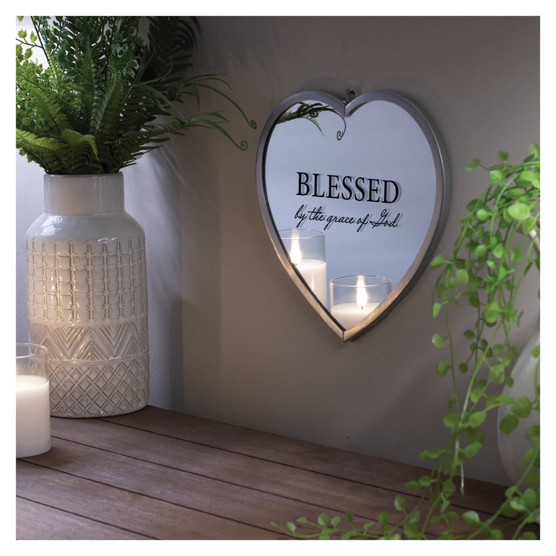 Heart Mirror Blessed By Grace Sm Silver