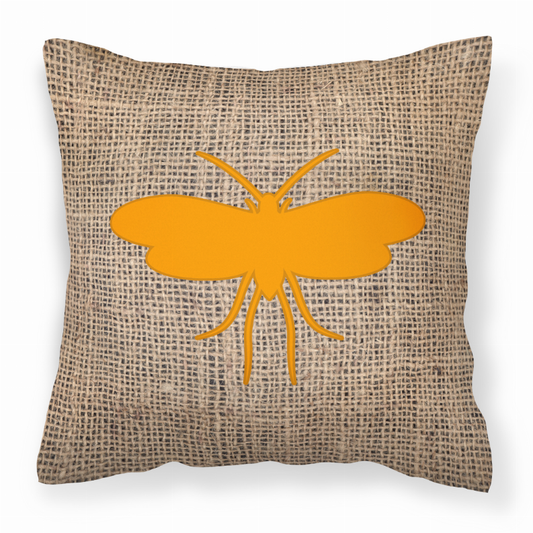 Insects Burlap Fabric Decorative Pillow