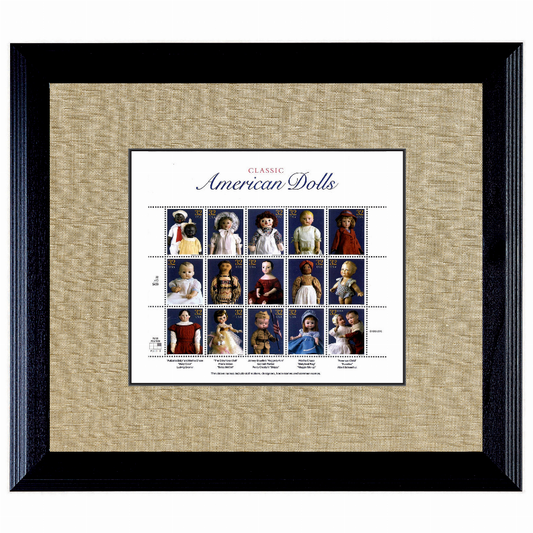 American Dolls Stamp Sheet in Wood Frame