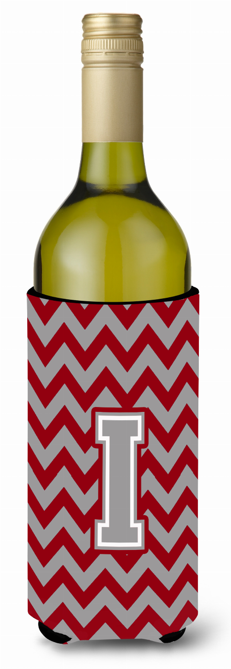 Monogram Letter Chevron Wine Bottle Hugger