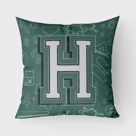 Lettes Back to School Initial Fabric Decorative Pillow