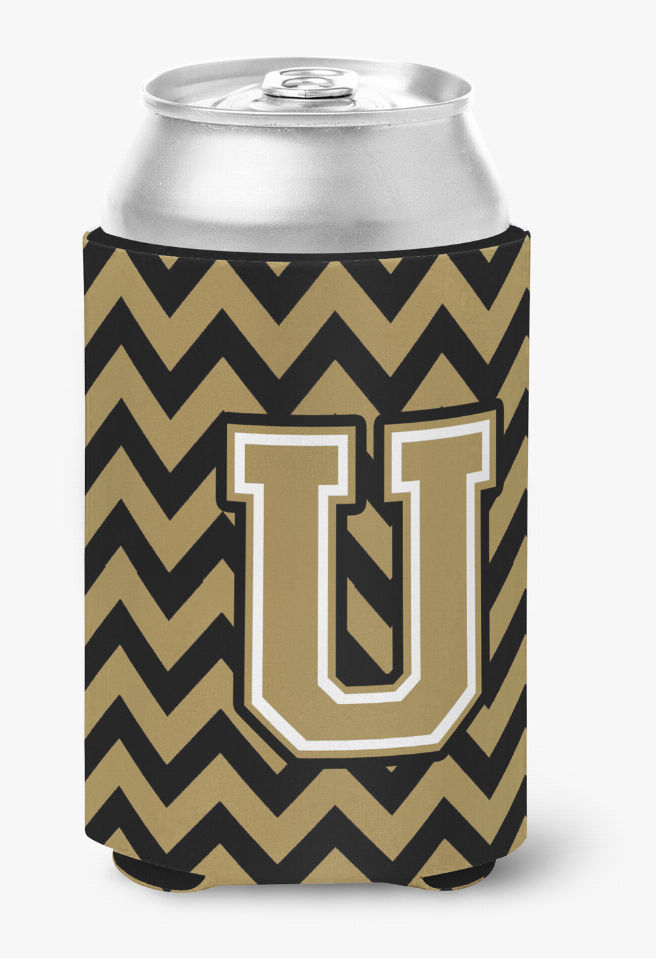 Monogram Letter Chevron Can or Bottle Hugger