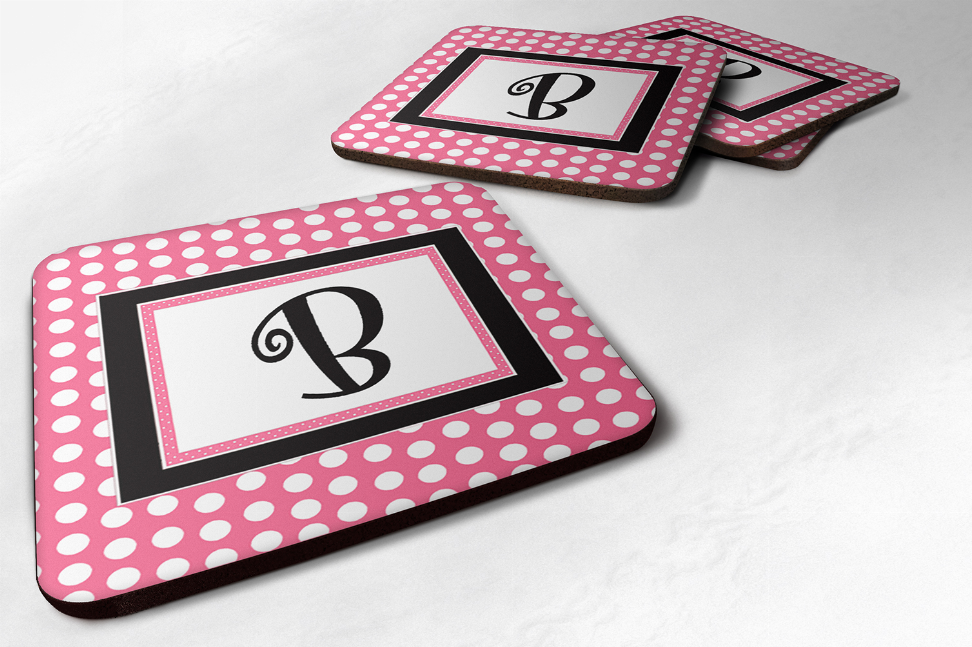 Letter Monogram - Foam Coaster Set of 4